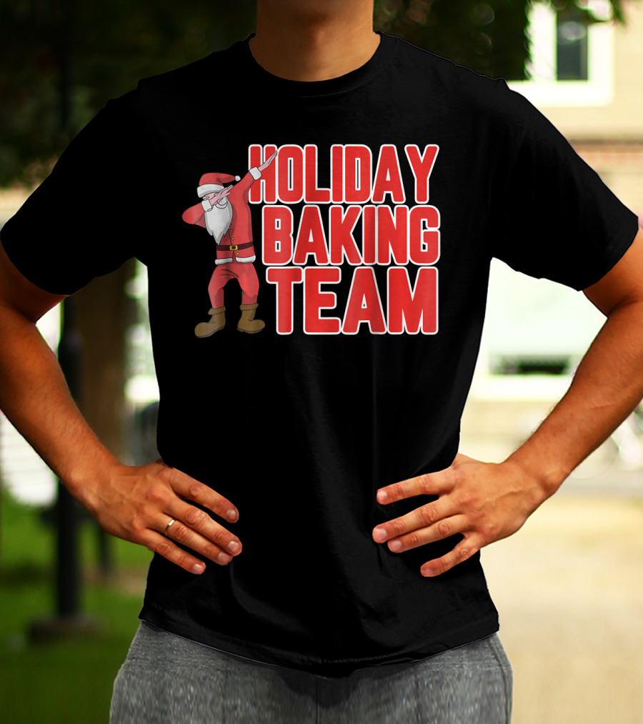 Holiday Baking Team Dabbing Santa T-Shirt