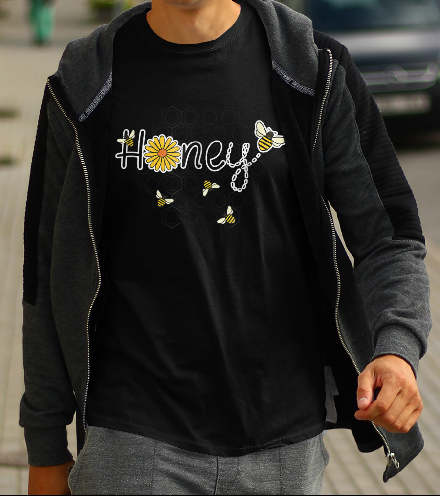 Honey Flower Honeybees Honeycomb Beekeeper T-Shirt