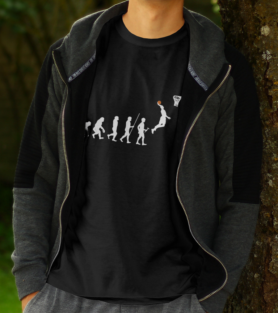 Evolution Of Man Playing Basketball Dunk T-Shirt