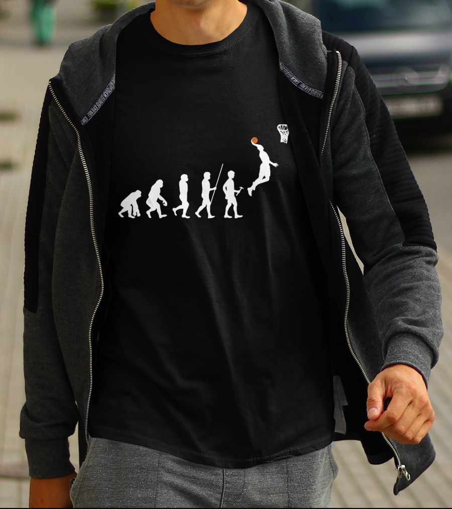 Evolution Of Man Playing Basketball Dunk T-Shirt
