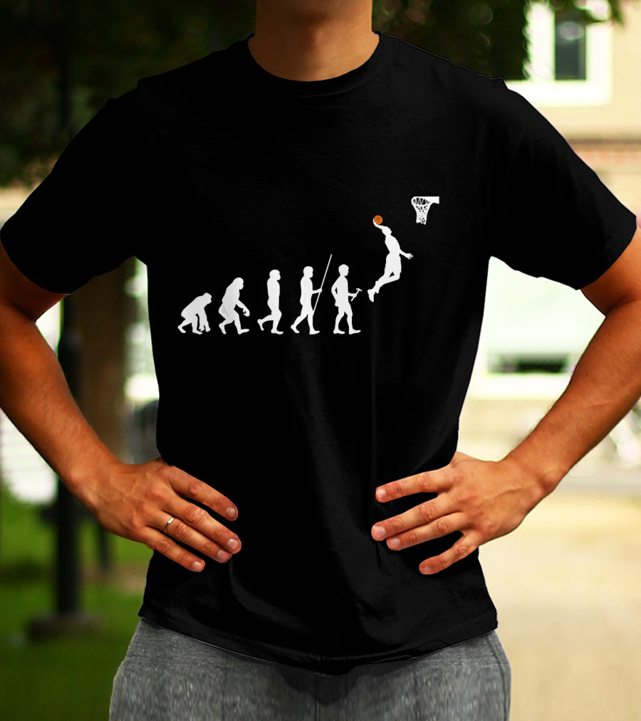 Evolution Of Man Playing Basketball Dunk T-Shirt