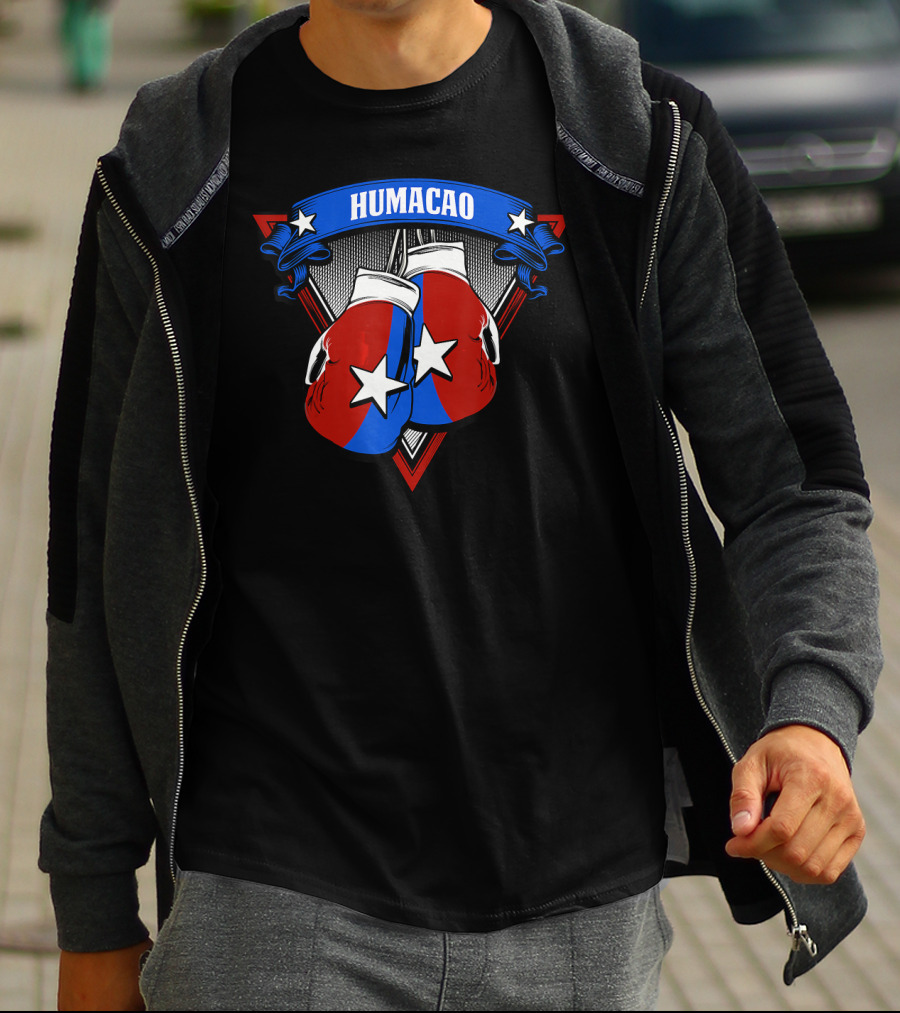 Humacao Puerto Rico Boxing Gloves Star Emblem T-Shirt