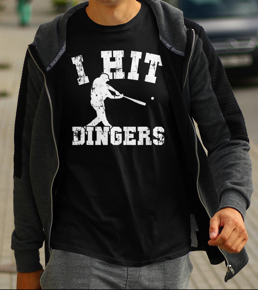 I Hit Dingers Baseball Batting T-Shirt
