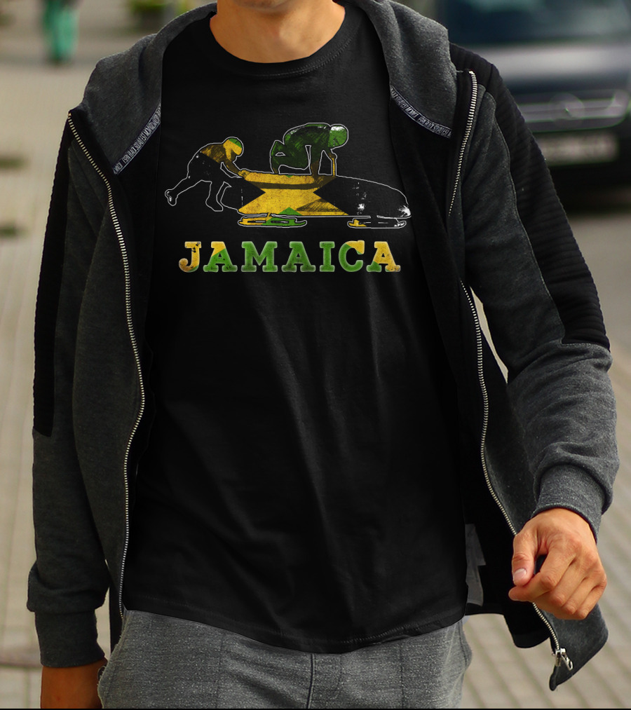 Jamaica Bobsled Team National Flag Motif T-Shirt