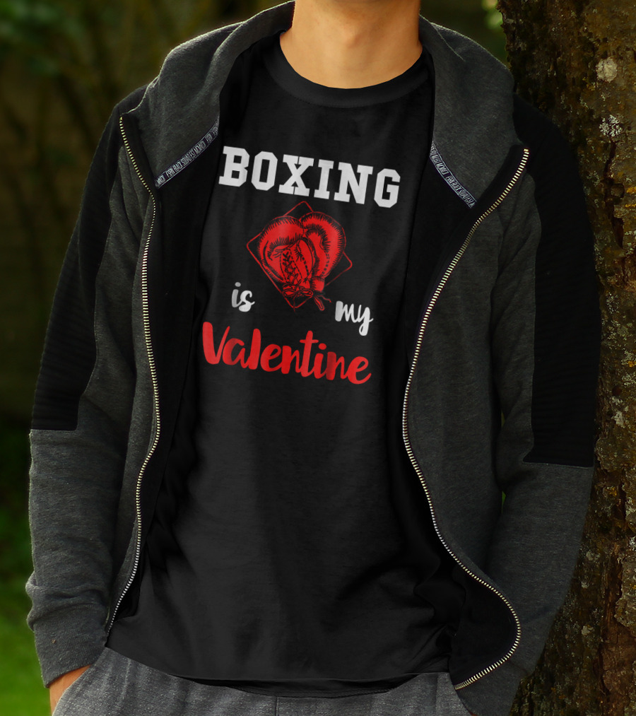 Boxing Is My Valentine Boxing Gloves Love T-Shirt