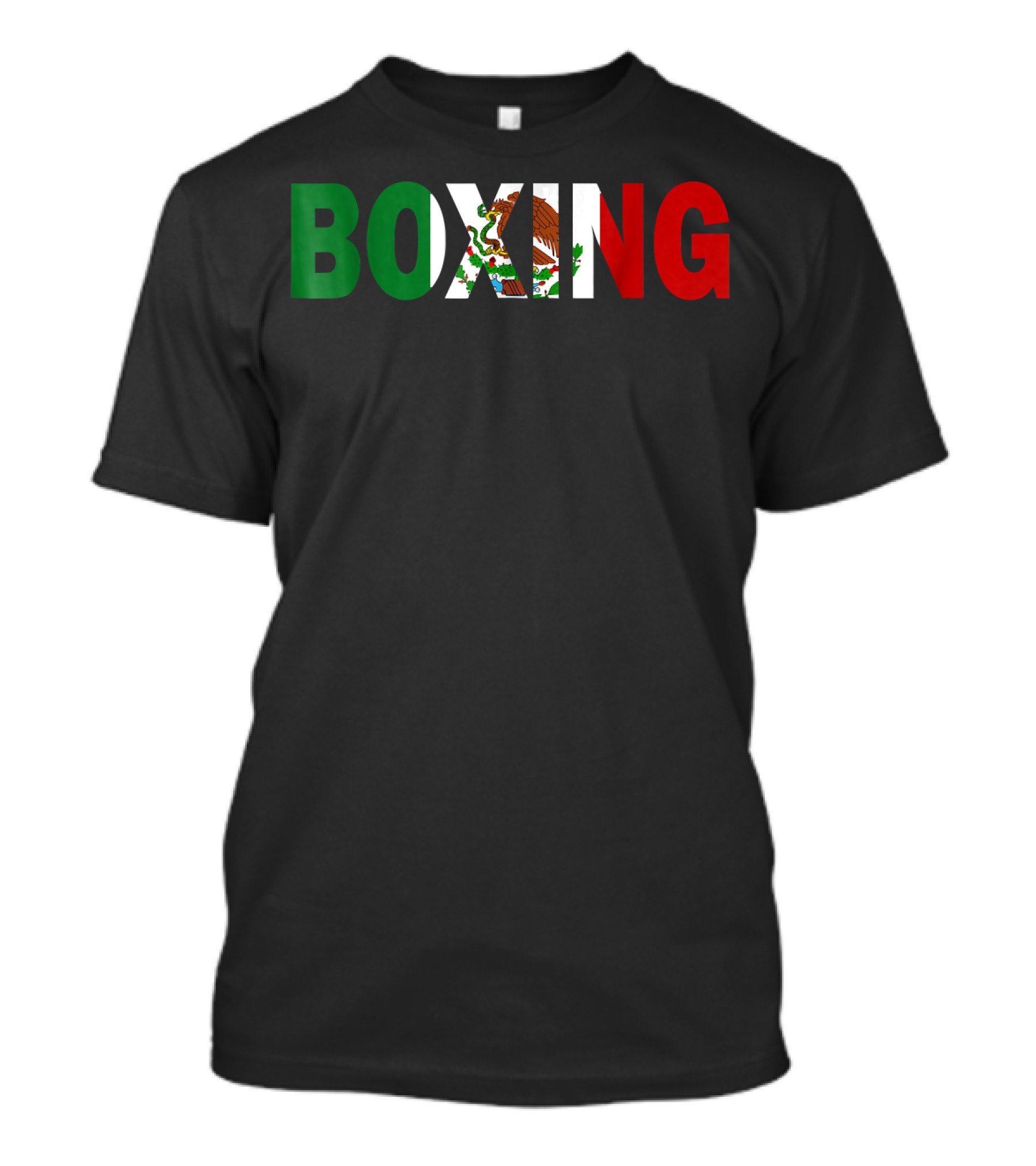 Boxing Mexican Flag Eagle Emblem T-Shirt