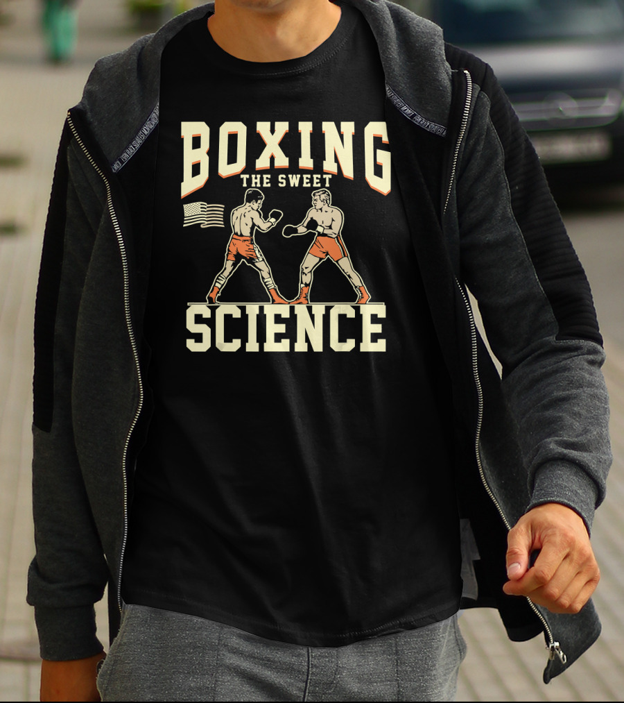 Boxing The Sweet Science Boxer American Flag T-Shirt