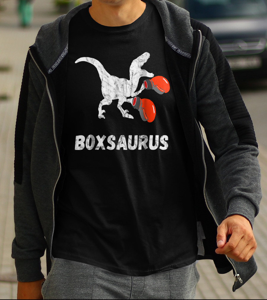 Boxsaurus Dinosaur Boxing Gloves MMA T-Shirt