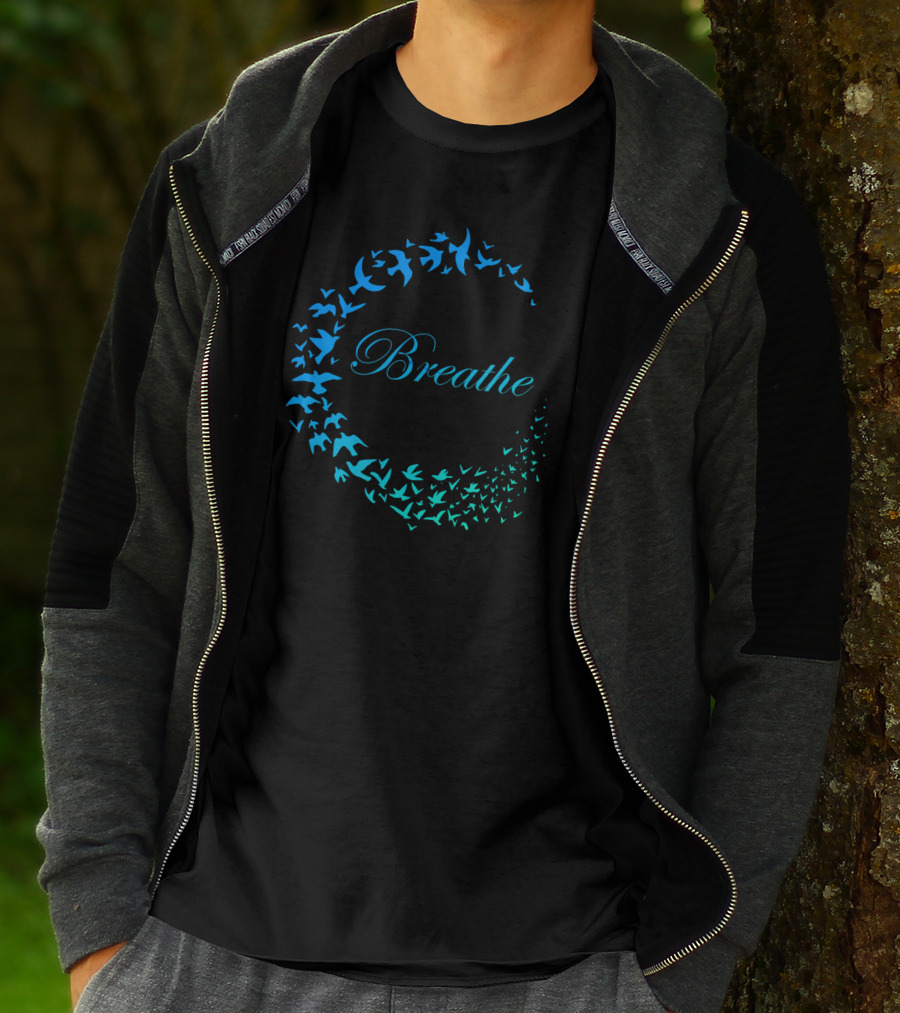 Breathe Inhale Exhale Take Flight Bird Circle T-Shirt
