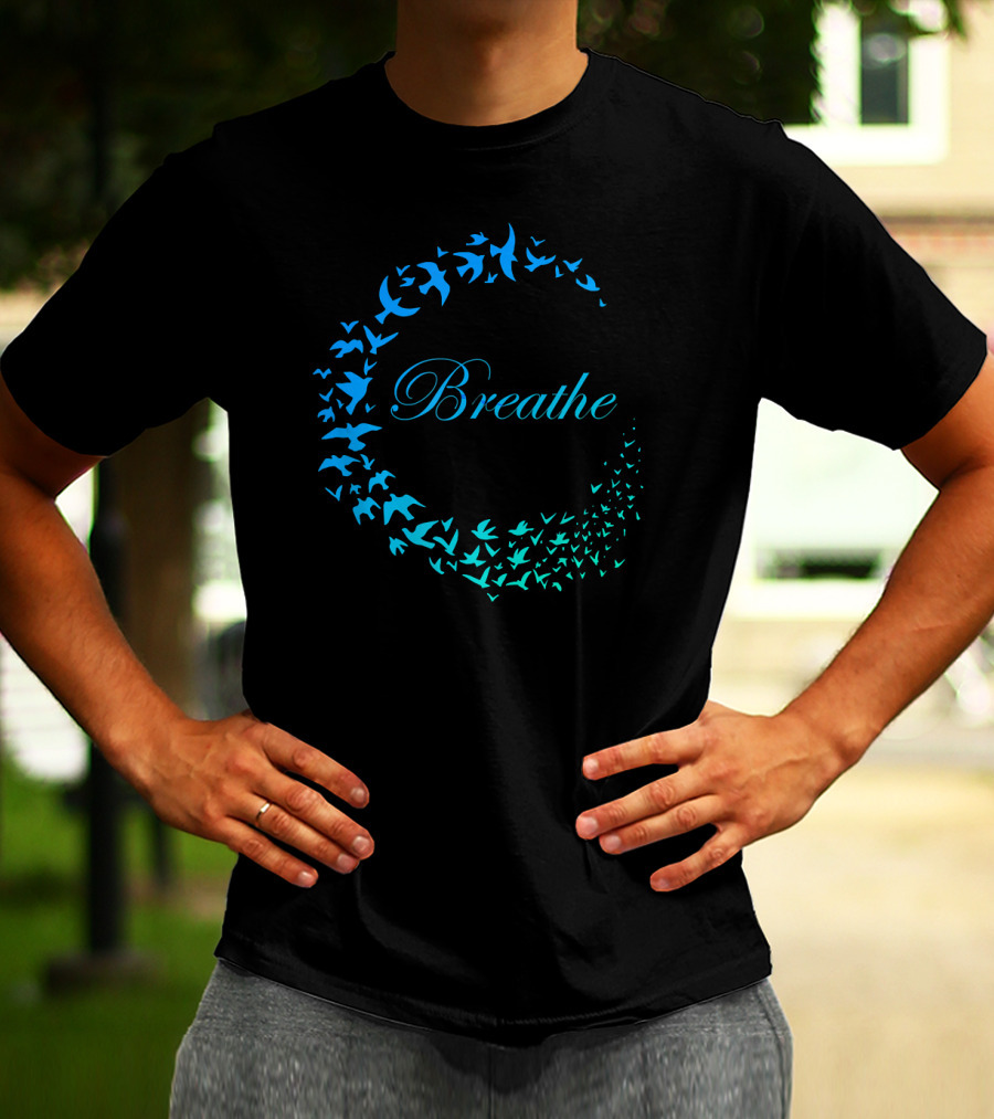 Breathe Inhale Exhale Take Flight Bird Circle T-Shirt