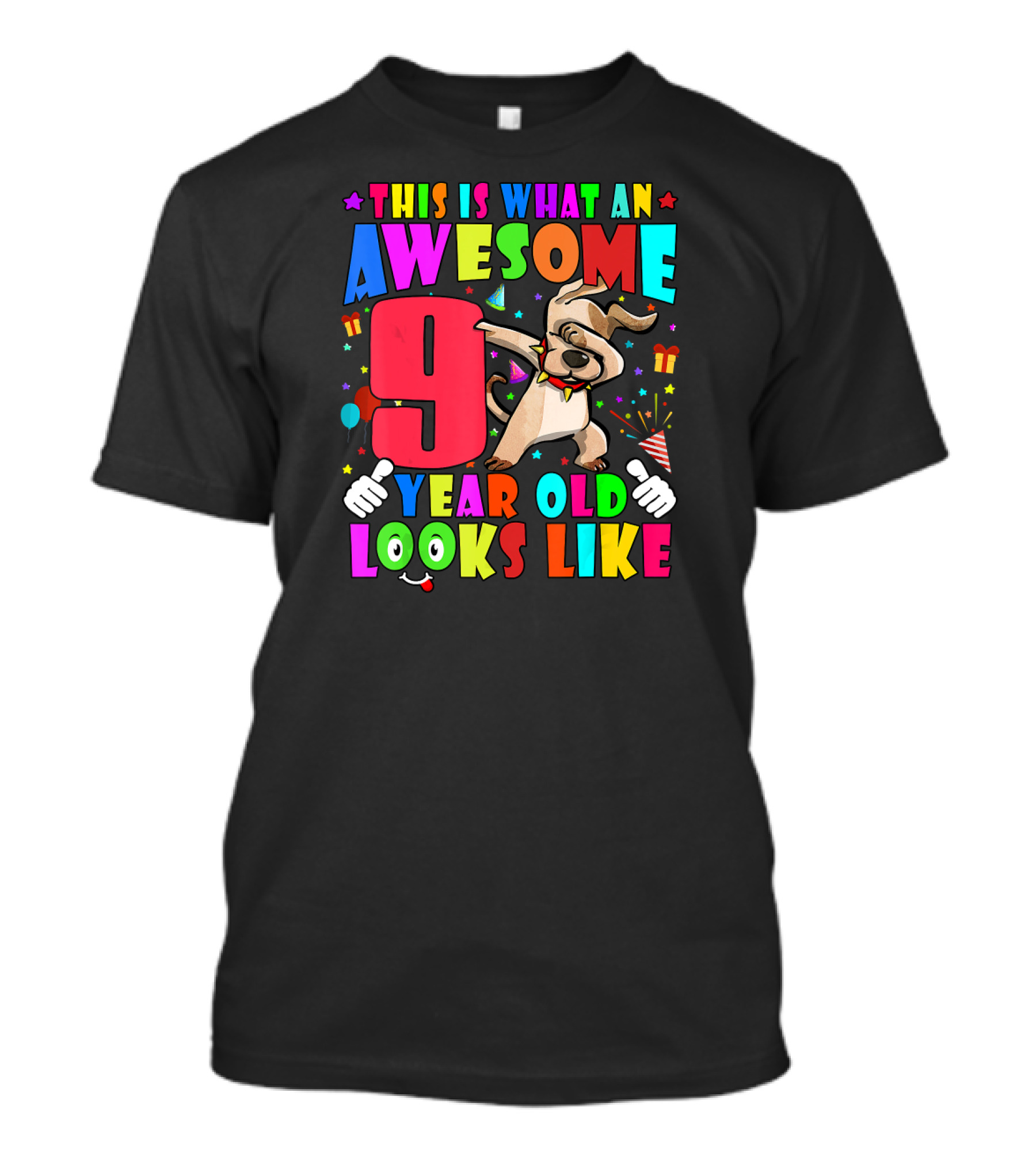 This Is What An Awesome 9 Year Old Looks Like Dabbing Dog 2011 Birthday T-Shirt