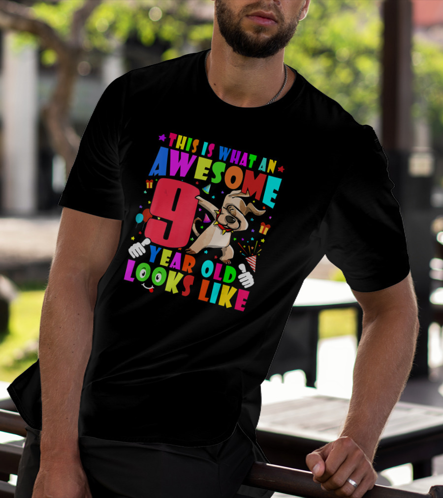 This Is What An Awesome 9 Year Old Looks Like Dabbing Dog 2011 Birthday T-Shirt