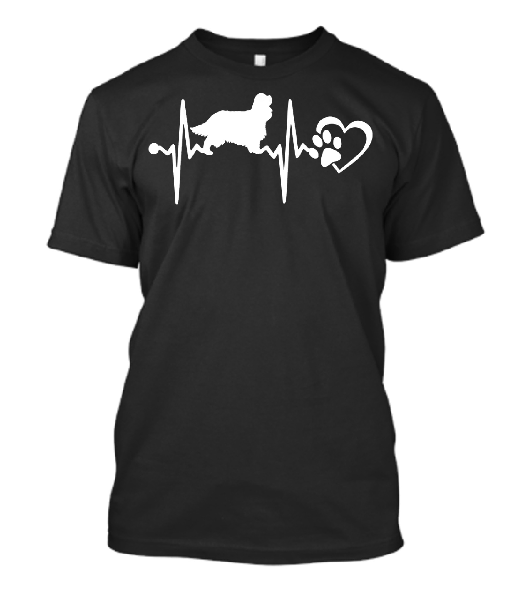 Cavalier King Charles Spaniel Heartbeat Paw Love T-Shirt