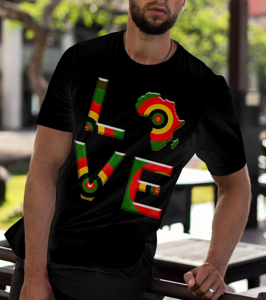 Africa Love African Ameri Colors Map T-Shirt