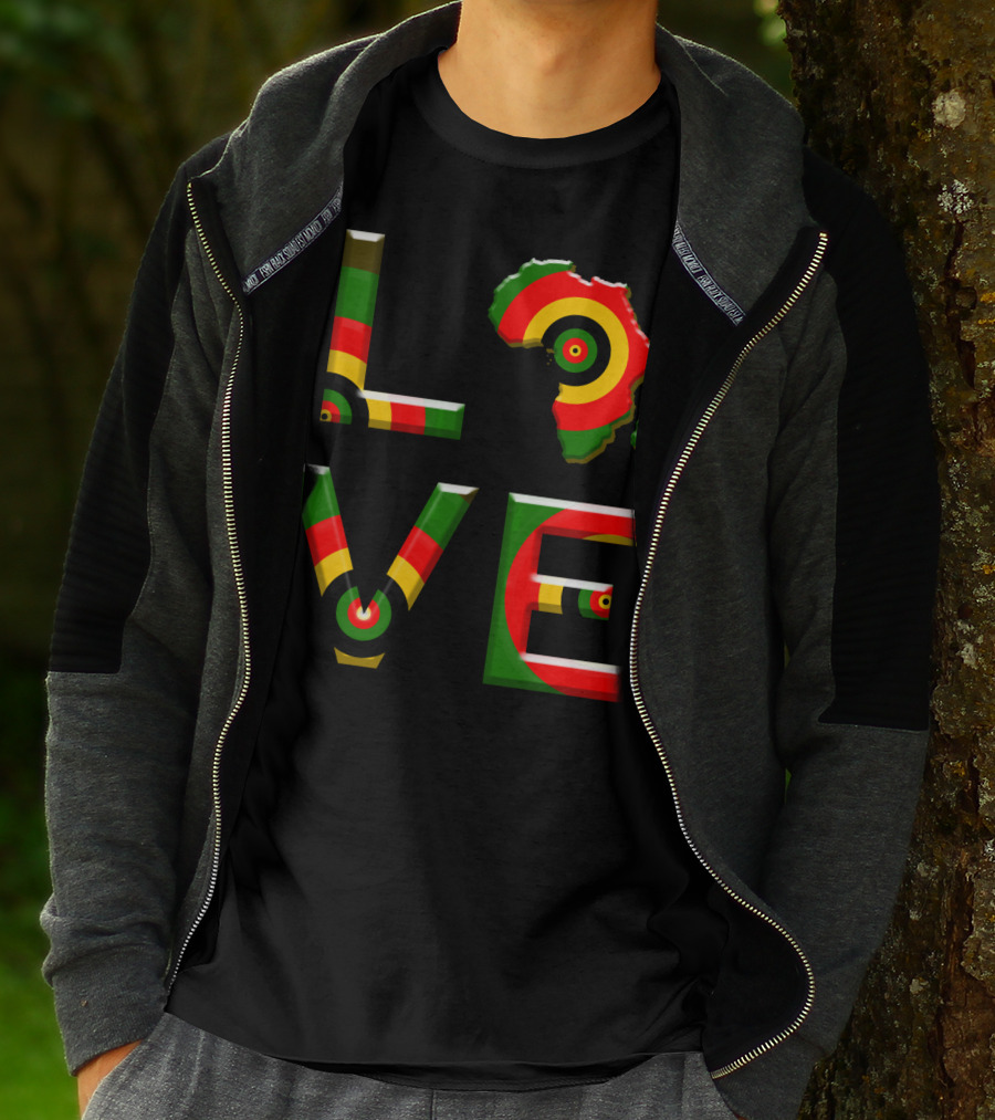 Africa Love African Ameri Colors Map T-Shirt