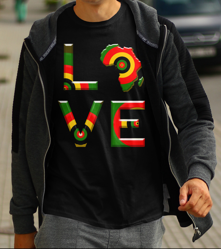 Africa Love African Ameri Colors Map T-Shirt