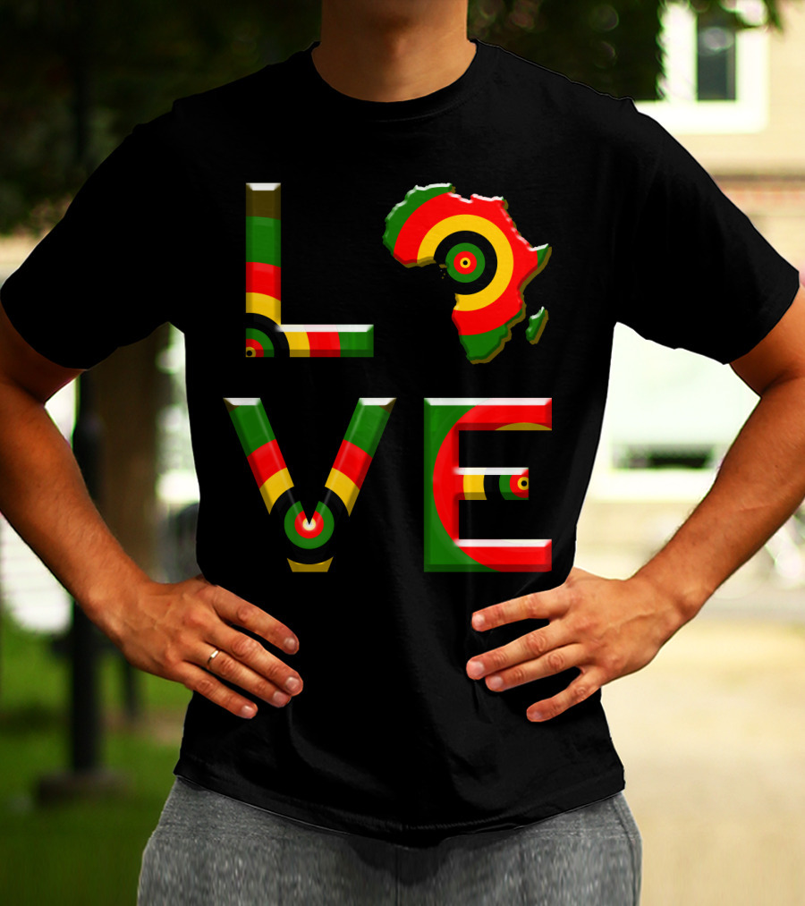Africa Love African Ameri Colors Map T-Shirt