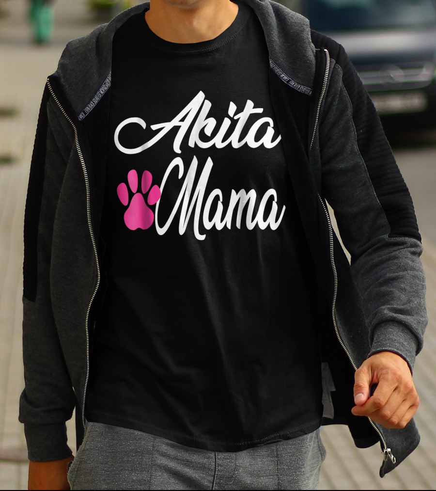 Akita Mama Paw Print Love T-Shirt