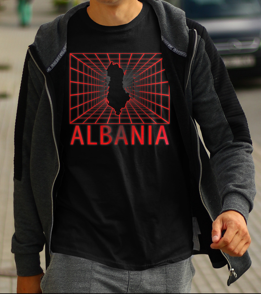 Albania Map Grid T-Shirt
