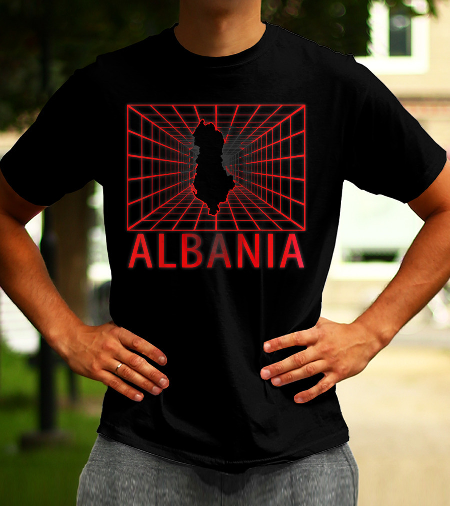 Albania Map Grid T-Shirt