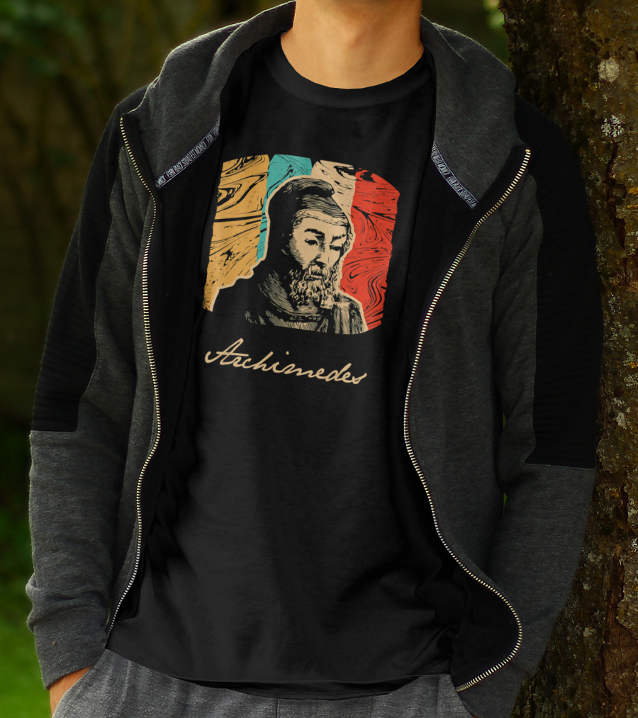 Archimedes Portrait With Colorful Abstract Background T-Shirt