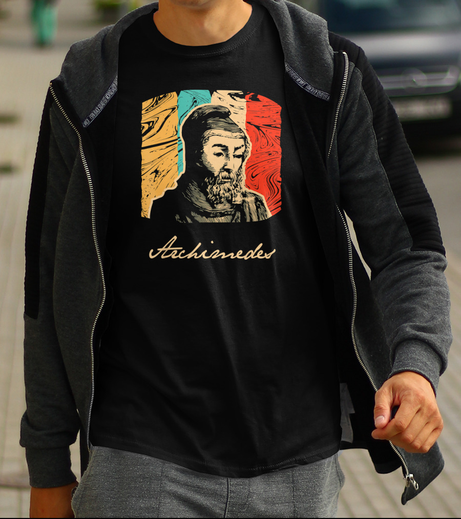Archimedes Portrait With Colorful Abstract Background T-Shirt