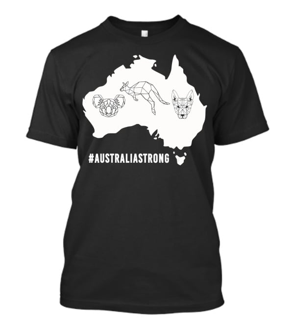 AustraliaStrong Koala Kangaroo Dingo Geometric Map T-Shirt