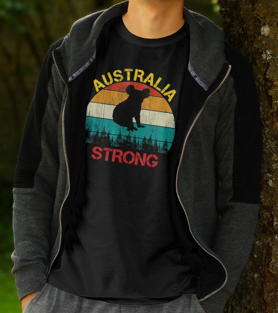 Australia Strong Koala Bear Retro Vin T-Shirt