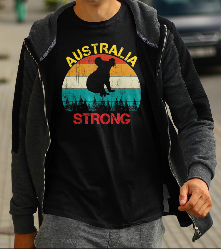 Australia Strong Koala Bear Retro Vin T-Shirt