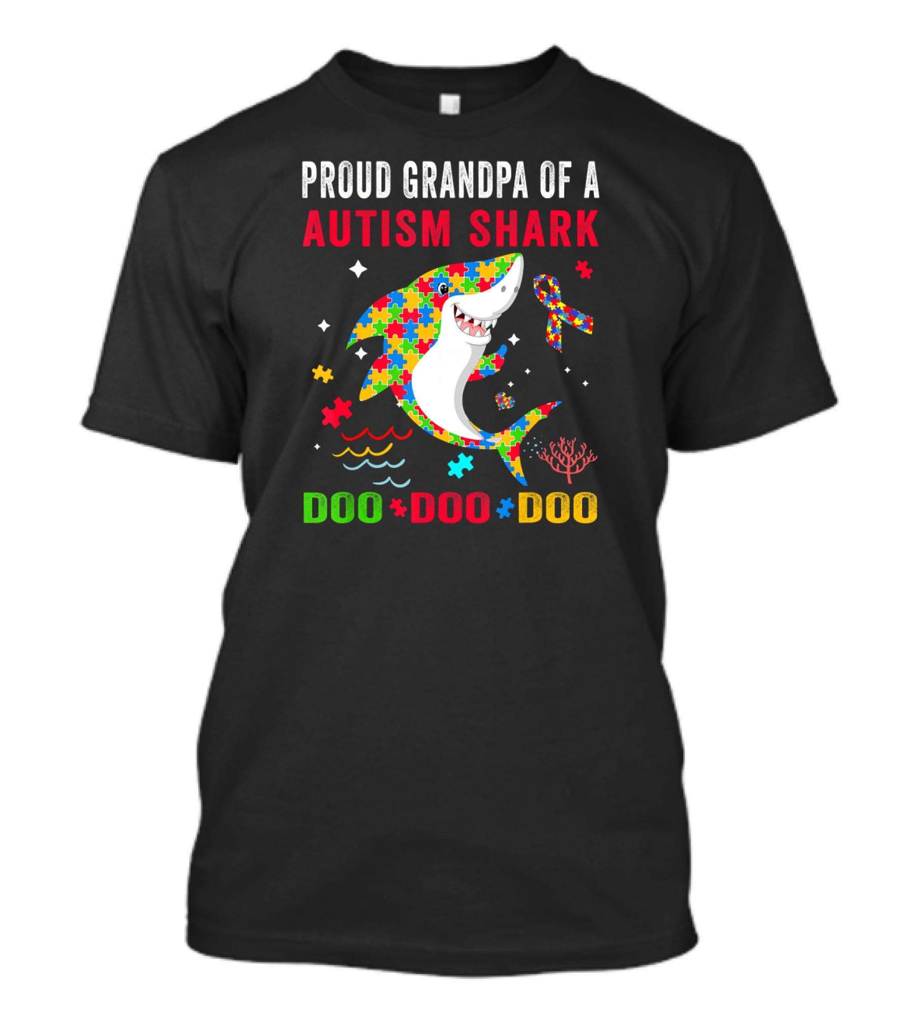 Proud Grandpa Of A Autism Shark Doo Doo Doo T-Shirt