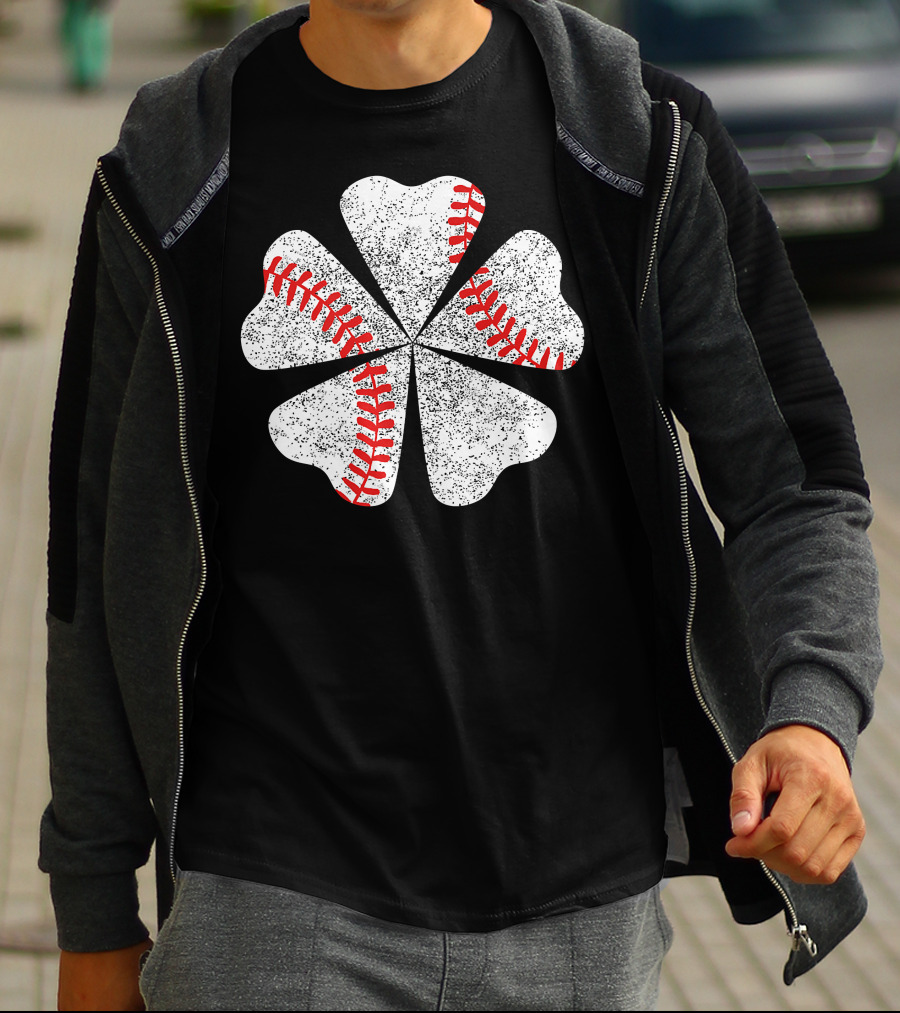 Lucky Clover Baseball St Patricks Day T-Shirt