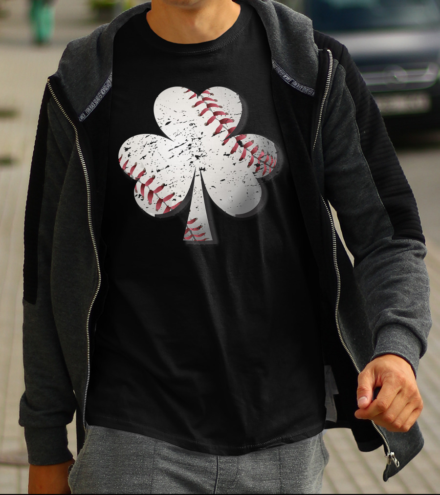 Baseball St Patrick's Day Shamrock Vintage T-Shirt