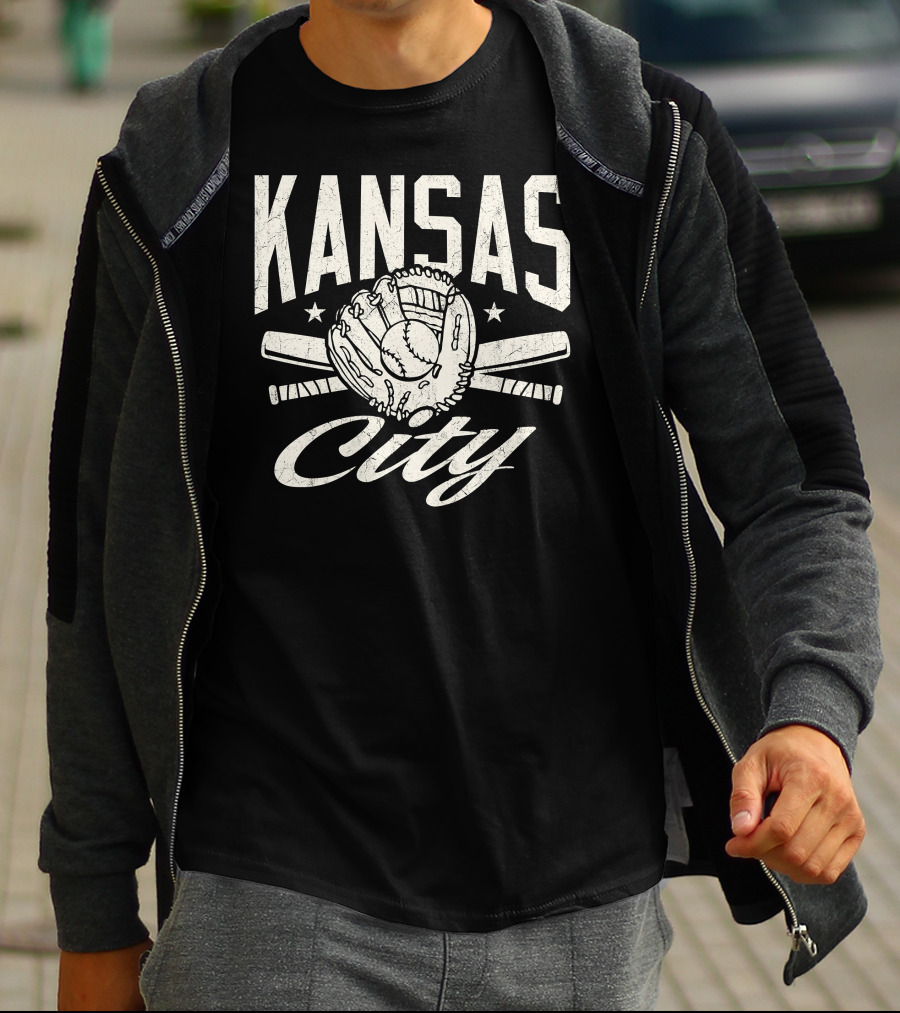 Kansas City Baseball Glove And Bats Fan Hom Season T-Shirt