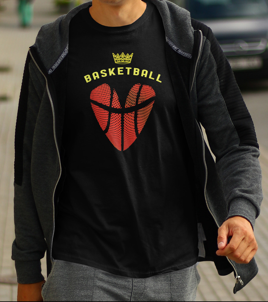 Basketball Heart With Crown T-Shirt