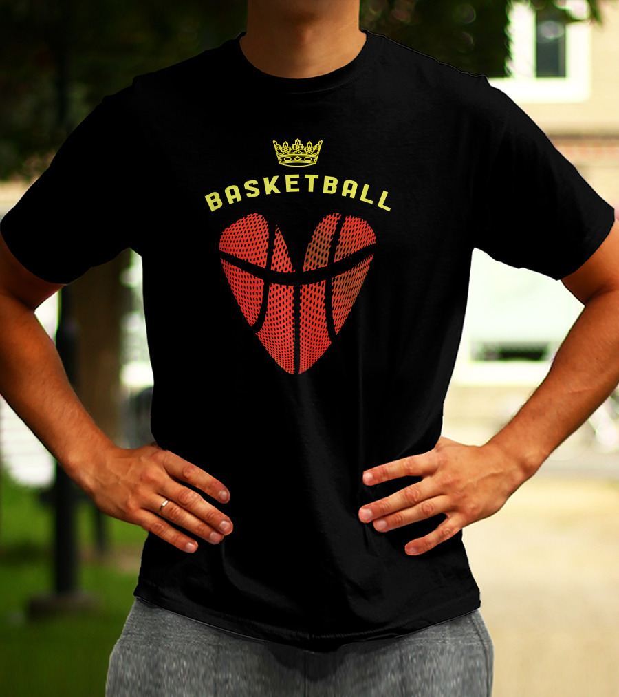 Basketball Heart With Crown T-Shirt