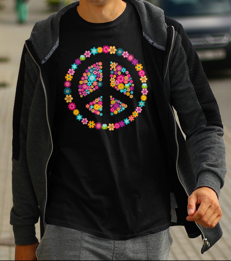 Colorful Floral Peace T-Shirt
