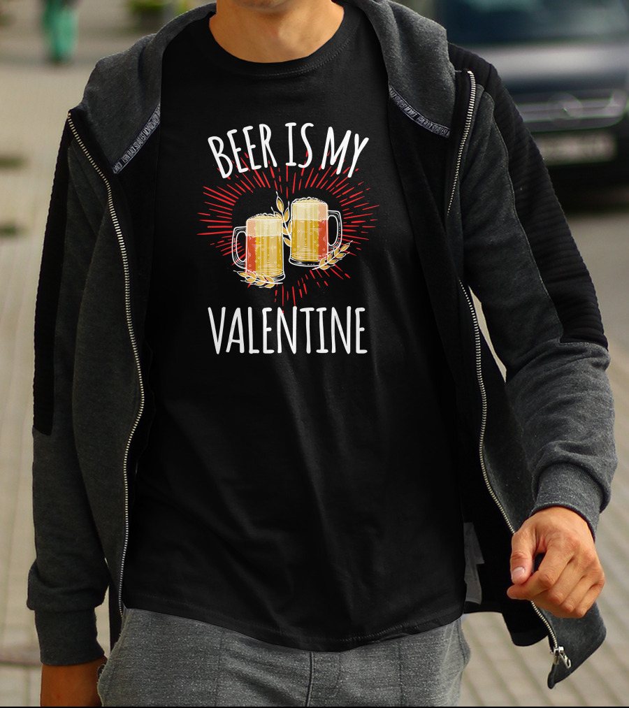 Beer Is My Valentine Two Clinking Beer Mugs T-Shirt