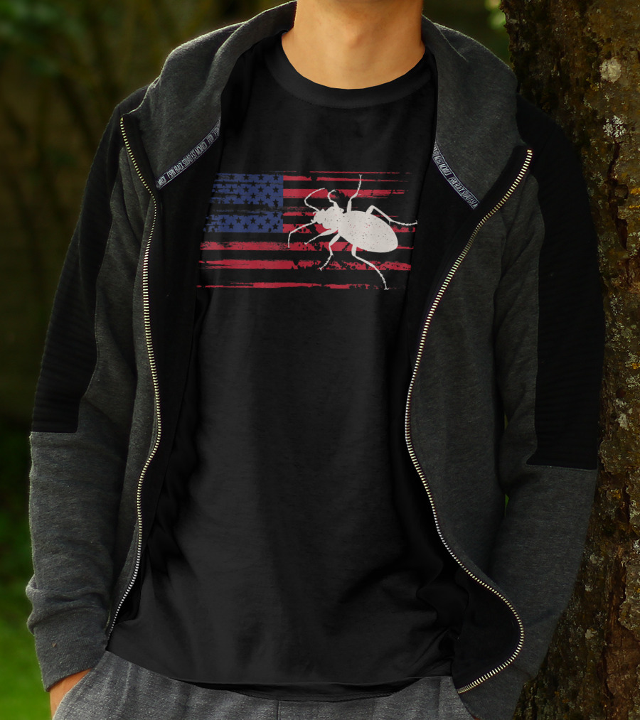 Beetle American Flag Ladybug USA T-Shirt