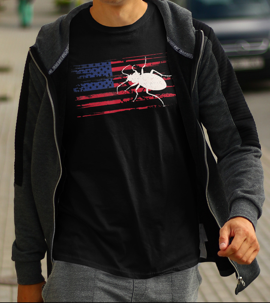 Beetle American Flag Ladybug USA T-Shirt