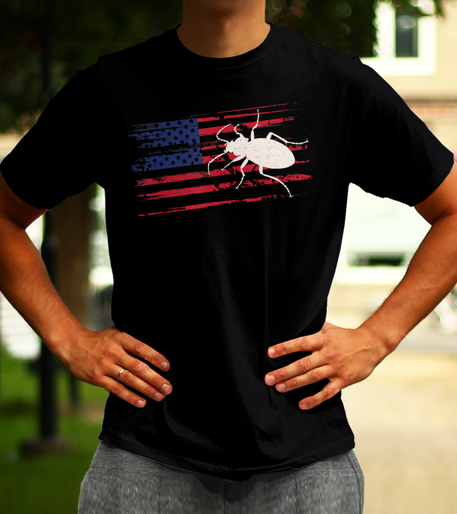 Beetle American Flag Ladybug USA T-Shirt