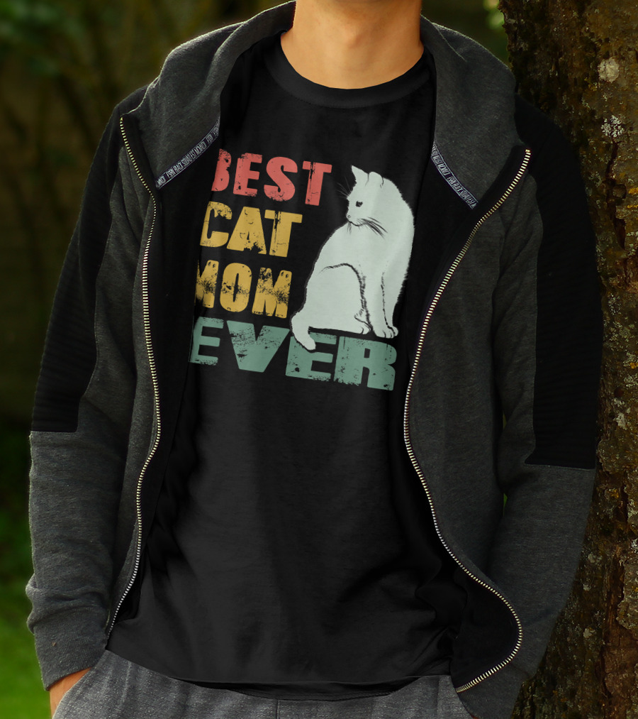 Best Cat Mom Ever Vintage Cat Mother T-Shirt