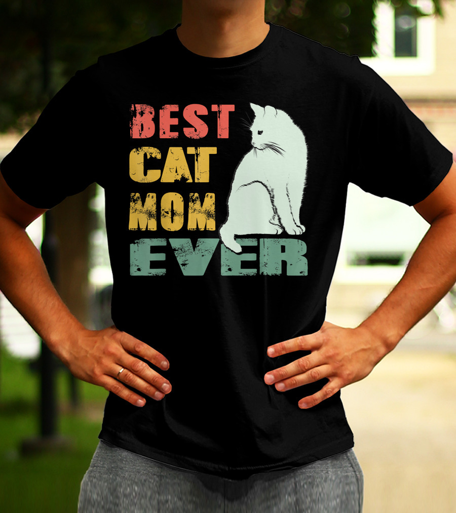 Best Cat Mom Ever Vintage Cat Mother T-Shirt