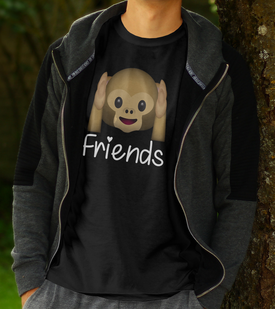 Best Friends Forever Cute Monkey Emoji Friends T-Shirt