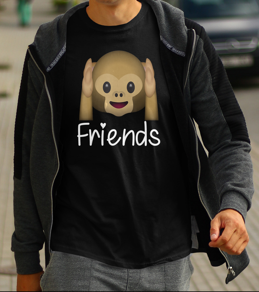 Best Friends Forever Cute Monkey Emoji Friends T-Shirt
