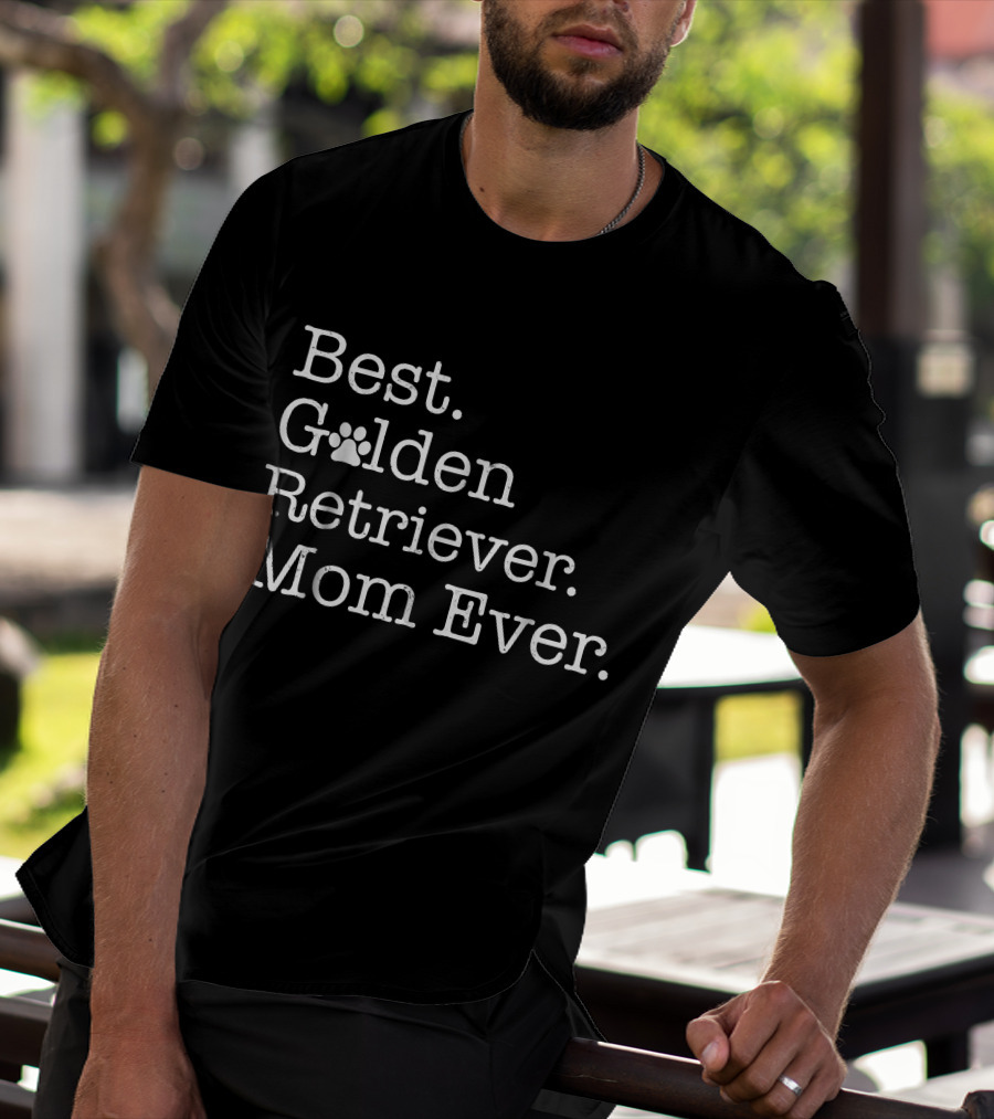 Best Golden Retriever Mom Ever With Paw Prints T-Shirt