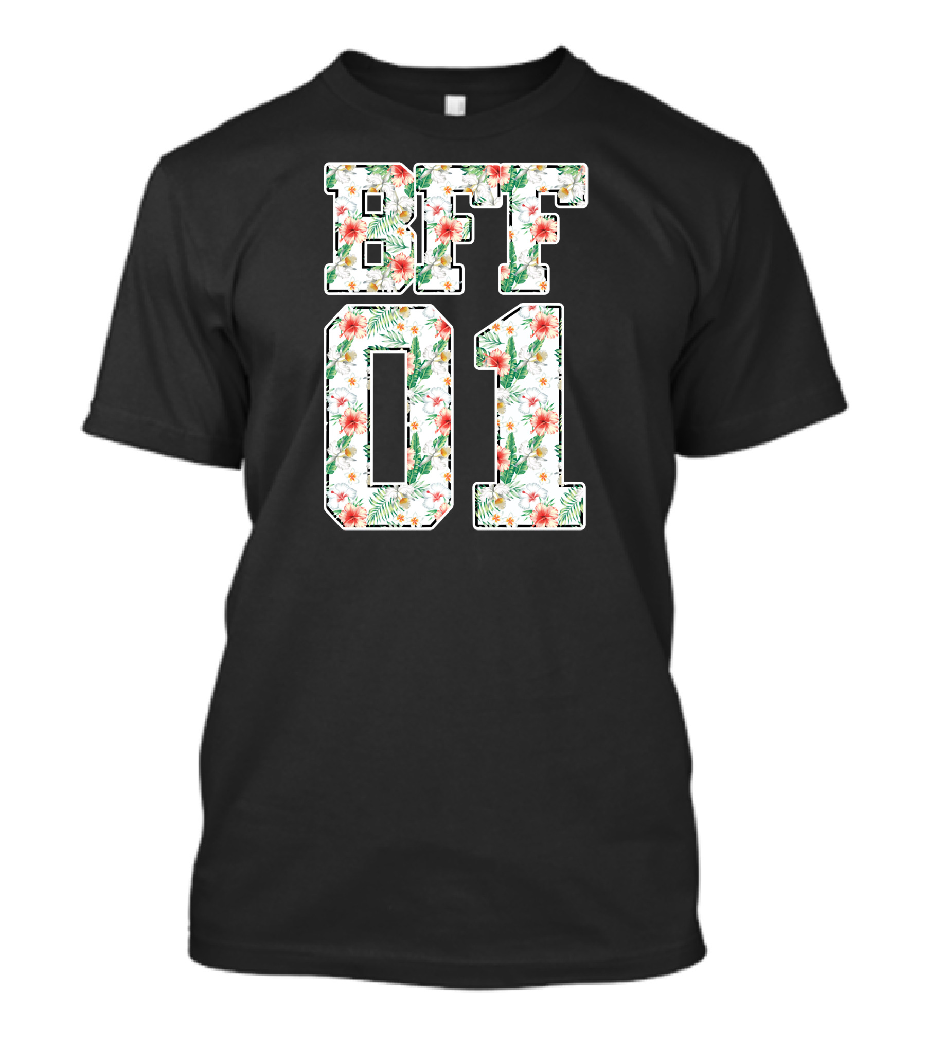 BFF 01 Best Friends Floral Tropical T-Shirt