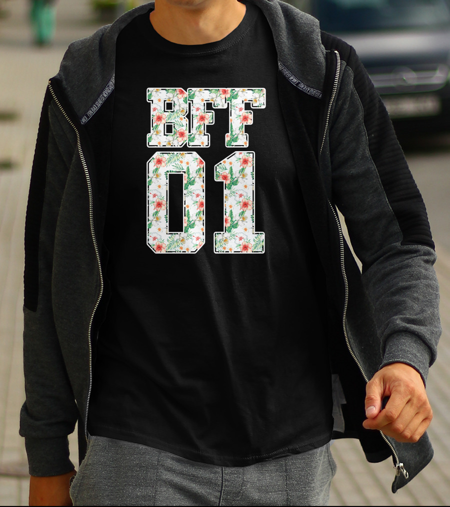 BFF 01 Best Friends Floral Tropical T-Shirt