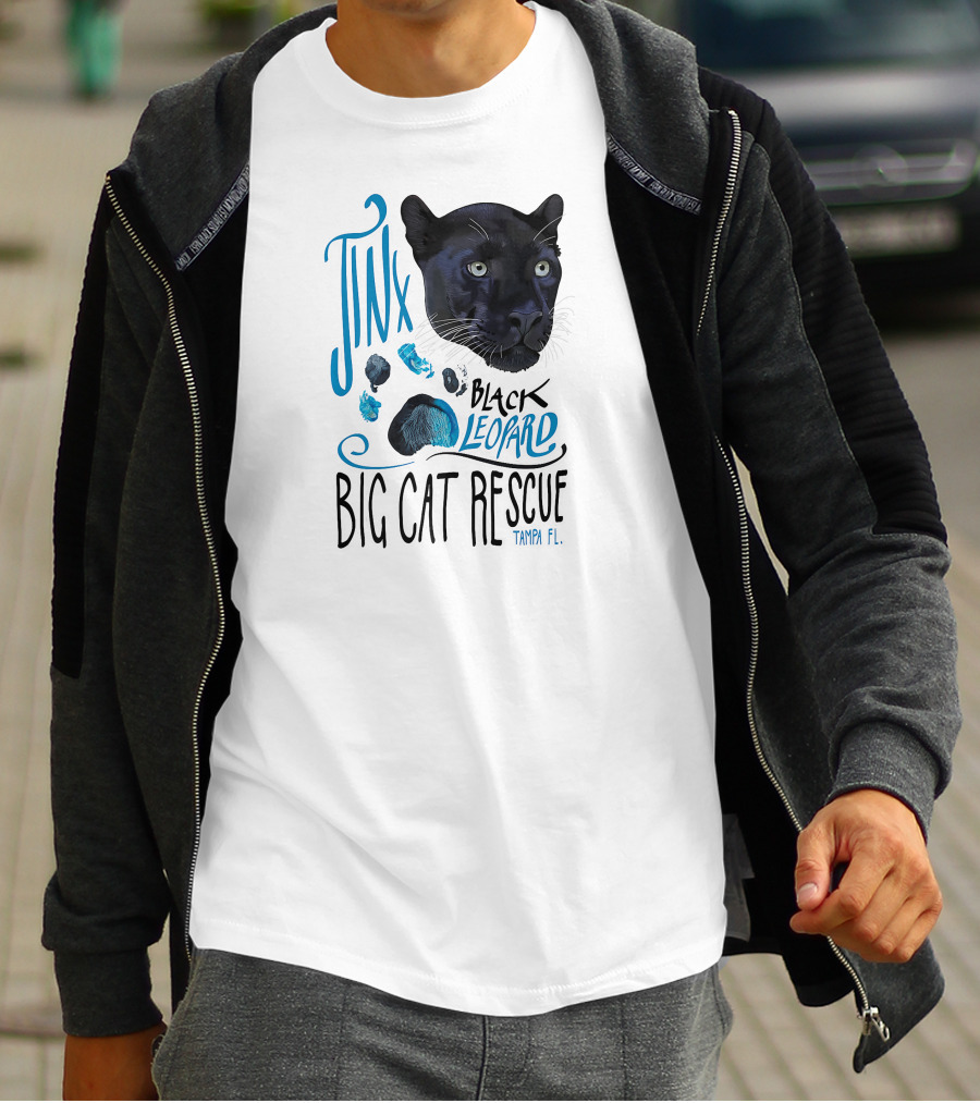 Jinx Black Leopard Big Cat Rescue Tampa FL T-Shirt
