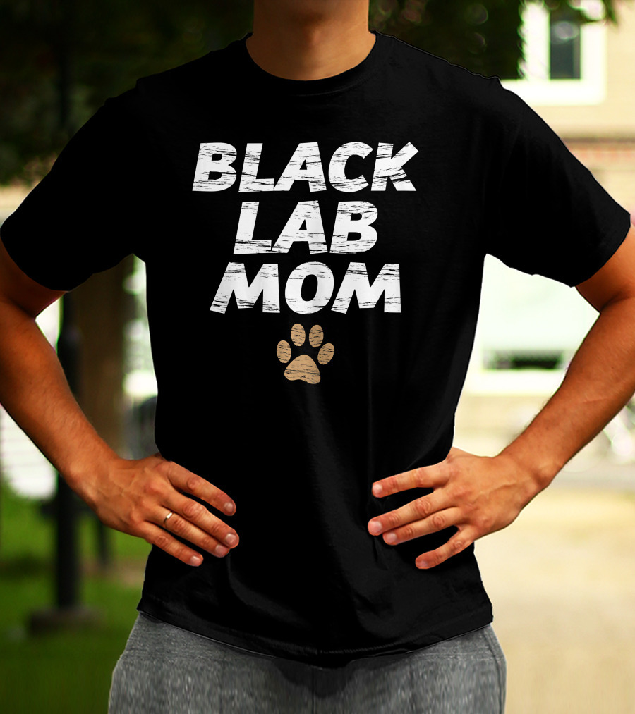 BLACK LAB MOM PAWPRINT AWESOME T-Shirt