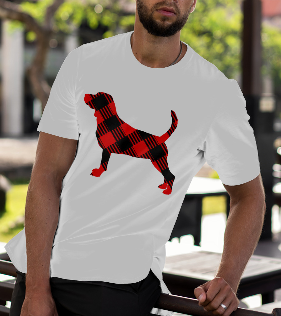 Black Red Plaid Labrador Dog Mom Paw T-Shirt
